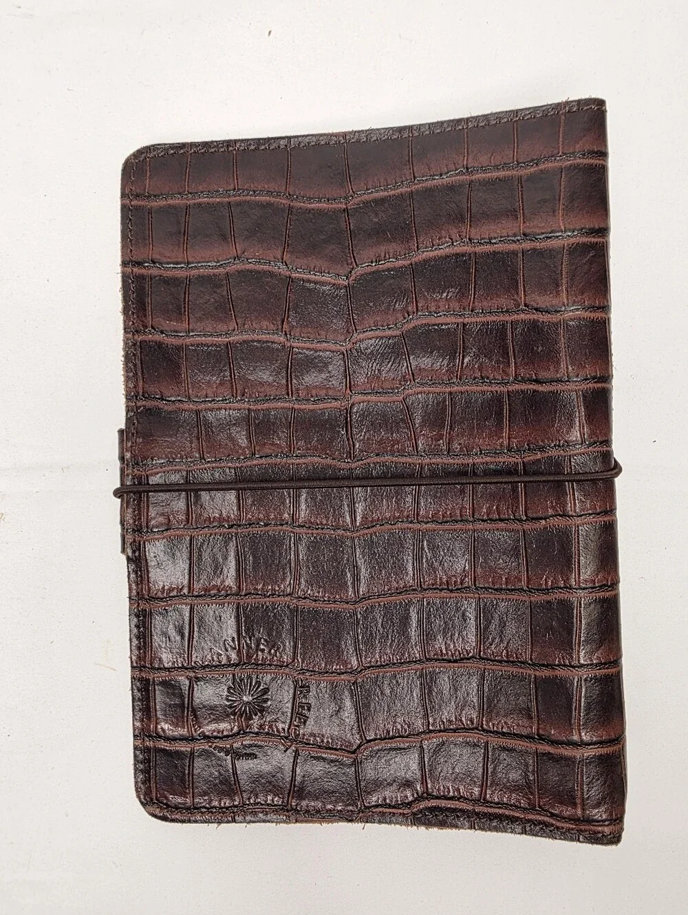 Planner Perfect Leather Traveler’s Notebook Cover Deep Brown Croc Embossed